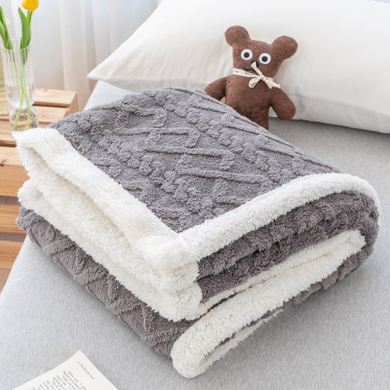 New Tuff velvet blanket solid color lamb velvet leisure blanket autumn and winter thick sofa warm cover blanket gift blanket wholesale