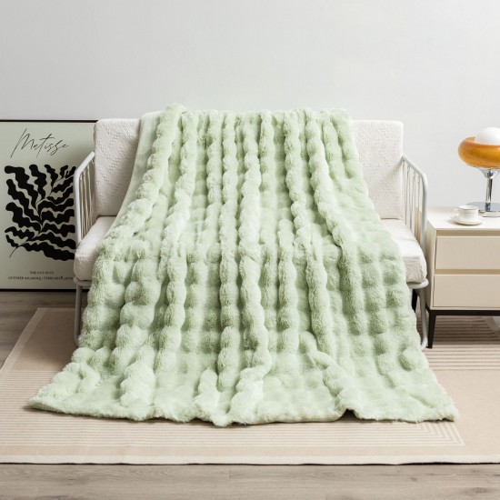 Tuscan Bubble rabbit blanket Flannel Four Season siesta sofa blanket coral velvet casual air conditioning blanket