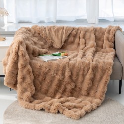 Tuscan Bubble rabbit blanket Flannel Four Season siesta sofa blanket coral velvet casual air conditioning blanket