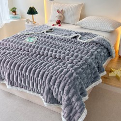 Single bamboo fleece blanket flannel summer casual sofa blanket office nap air conditioning blanket cross border