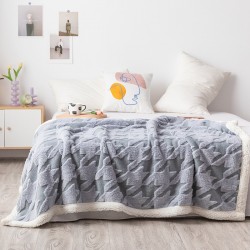 Spot wholesale jacquard thousand-bird lamb blanket flannel sofa blanket thickened air conditioning blanket nap cover blanket