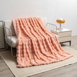 Cross-border bubble imitation rabbit blanket four seasons flannel nap leisure sofa blanket office air conditioning cover blanket