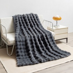 Cross-border bubble imitation rabbit blanket four seasons flannel nap leisure sofa blanket office air conditioning cover blanket